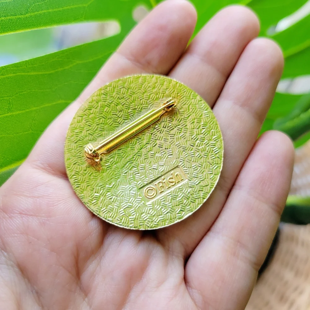 Vintage Floral Enamel Brooch Pin